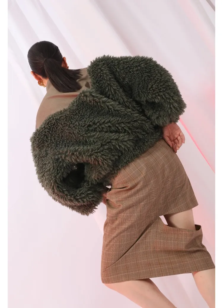 WHITNEY WANG 2018 Autumn Winter Fashion Streetwear Designer Style Patchwork Faux Fur Coat Women Stylish Outerwear | Женская одежда