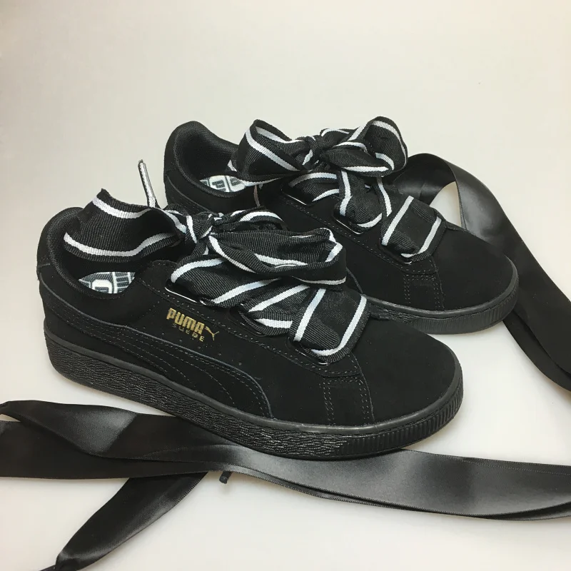 Оригинальный PUMA Suede сердце праздновать Для женщин кроссовки лук бадминтон обувь