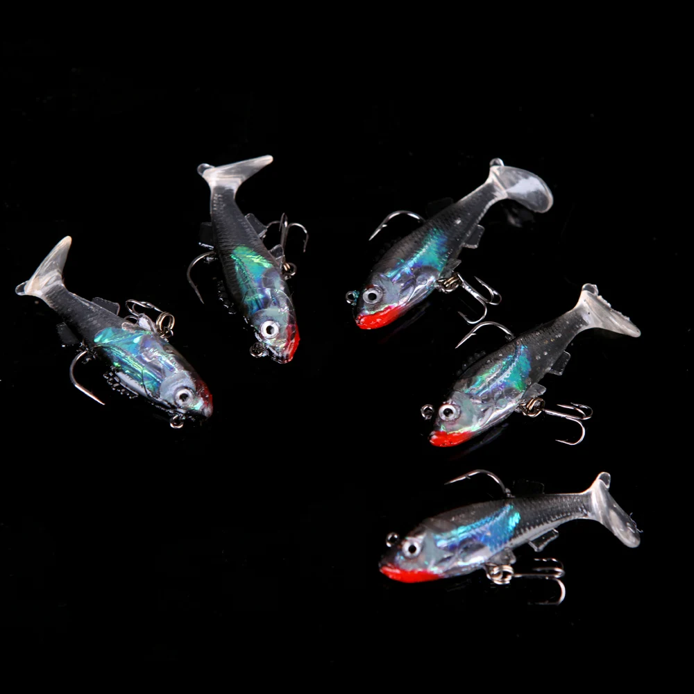 Высокое Качество 5 Шт. 6.5 см 8 г Мягкие Приманки Привести Голову Морская Рыба