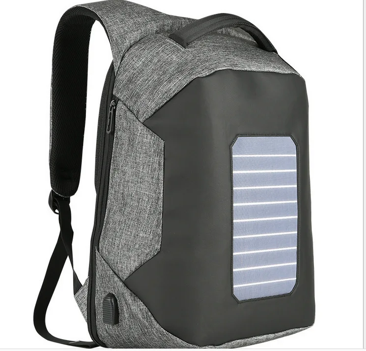gray Plecak, дизайнерский рюкзак на солнечной батарее, мужской рюкзак mochila, usb зарядка, Противоугонный рюкзак для путешествий, 15,6 дюймов, рюкзак для ноутбука, мужской водонепроницаемый рюкзак - Цвет: gray