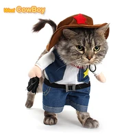 funny pet costume cowboy cosplay suit for cats halloween christmas clothes for dogs party dressing up dog clothing cat apparel