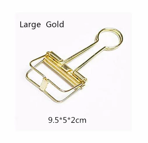 3pcs large Gold 12 шт./компл. 8 цветов милые Kawaii металлическая для бумаги зажимы скобы Офисные школьные принадлежности зажимы фото сообщения билета файл хранения - Цвет: 3pcs large Gold