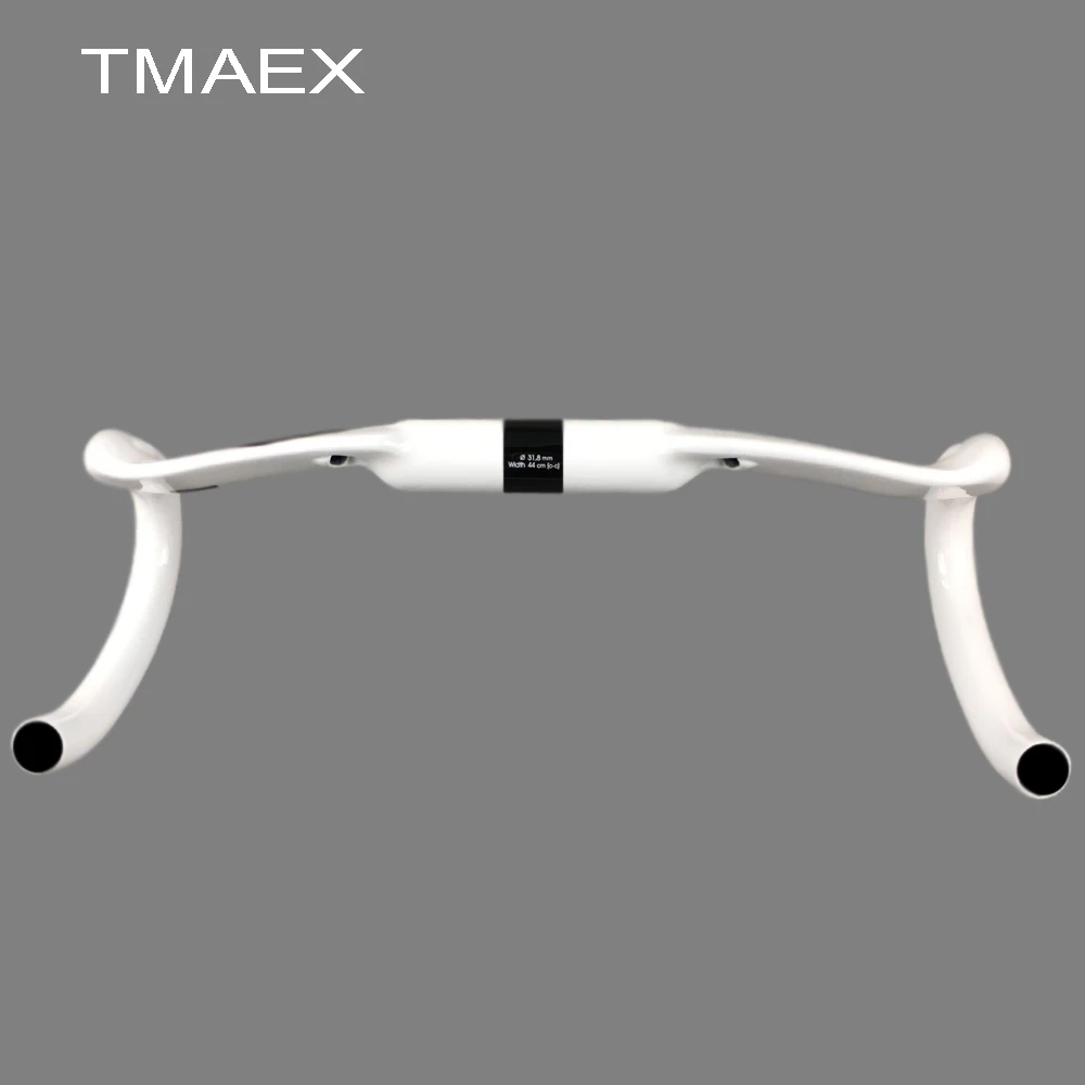 TMAEX велосипедный шоссейный руль из углеродного волокна для ручки велосипеда углеродный руль для дорожного велосипеда Запчасти белый Краски 31,8*400/420/440 мм