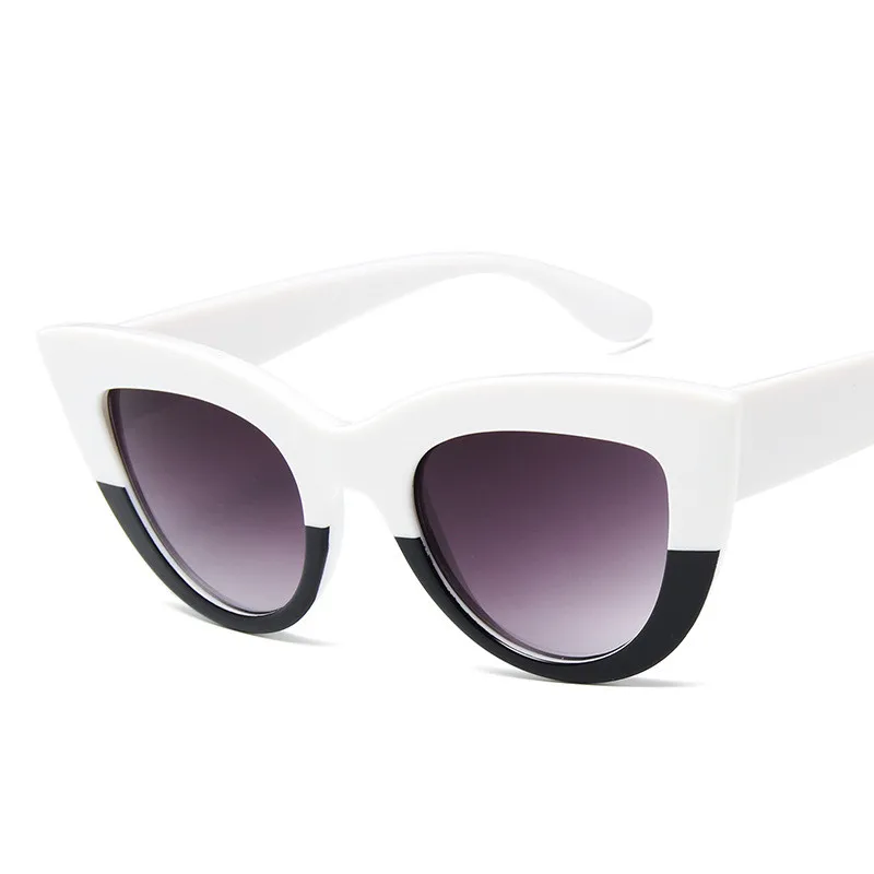 WhiteBlack LeonLion винтажные Роскошные Cateye Солнцезащитные очки для женщин карамельный цвет линзы очки классические ретро уличные Oculos De Sol Feminino UV400 - Цвет линз: WhiteBlack