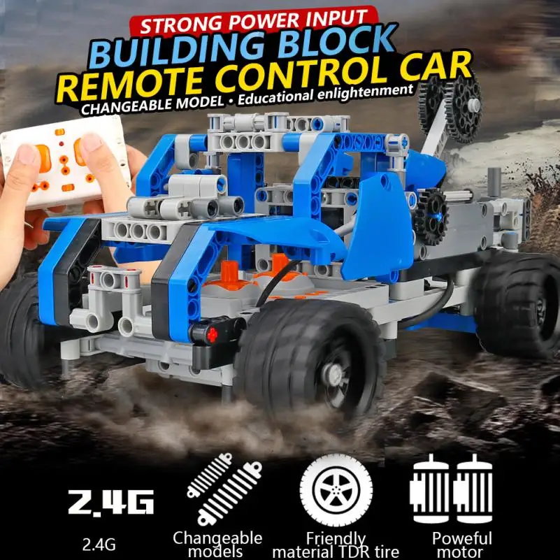 401 шт. DIY Kit R/C 10 в 1 гоночный автомобиль Строительные кирпичи Радиоуправление
