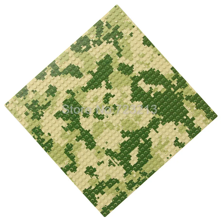 Military 25,6 см пляжная база прямой кросс-плата трава оазис 32x32 точки Пираты море строительные блоки наборы детские игрушки - Цвет: Military
