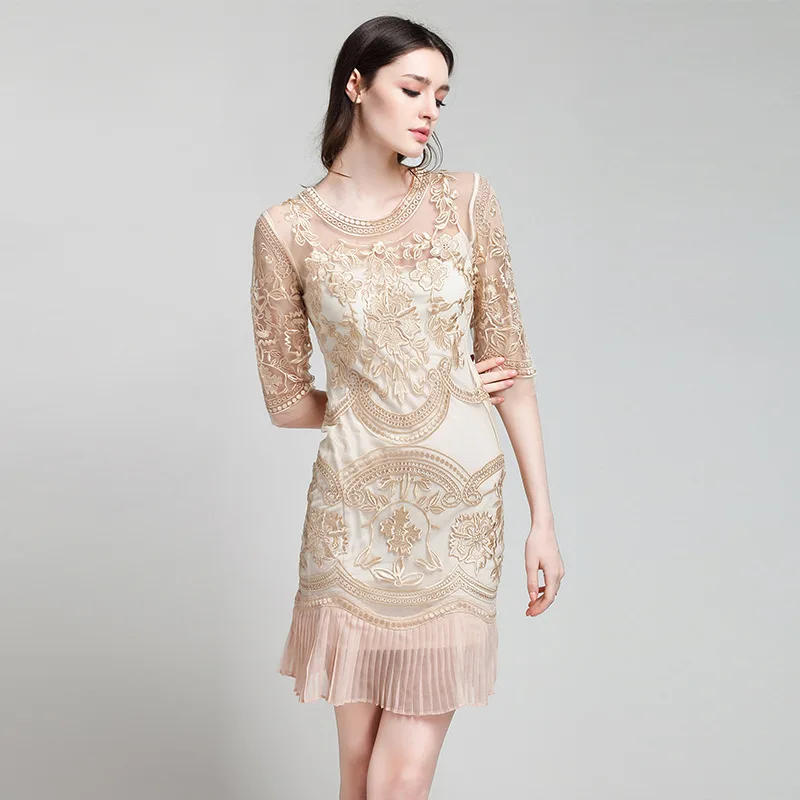 2017 новое весеннее цветочное Вышивка Королевский синий/серый/бежевый сексуальное