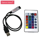 USB DC5V RGB светодиодный контроллер Mini 24key 12A RF беспроводной пульт дистанционного управления для RGB 3528 5050 smd Светодиодная лента освещение макс. 2 м