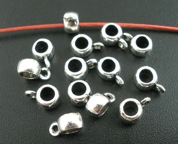 DoreenBeads Гладкие бусины серебристого цвета 9x4 мм фурнитура 100 шт. (B03273) | Украшения и