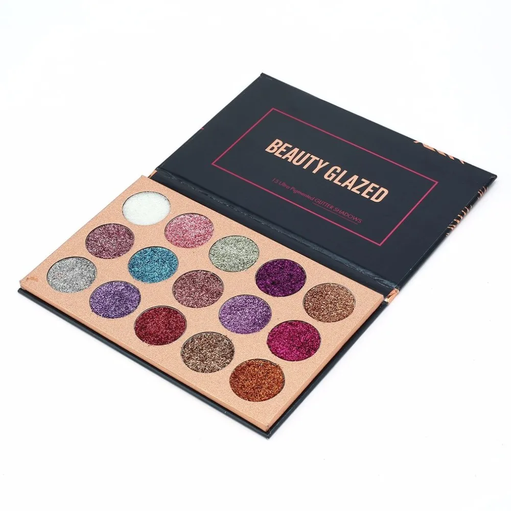 Портативная палитра теней для век BEAUTY GLAZED 15 ультрапигментированных с блеском