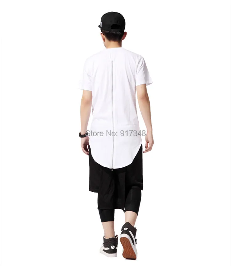 Мужская Уличная футболка Tyga крутая негабаритная на молнии сзади в стиле хип-хоп