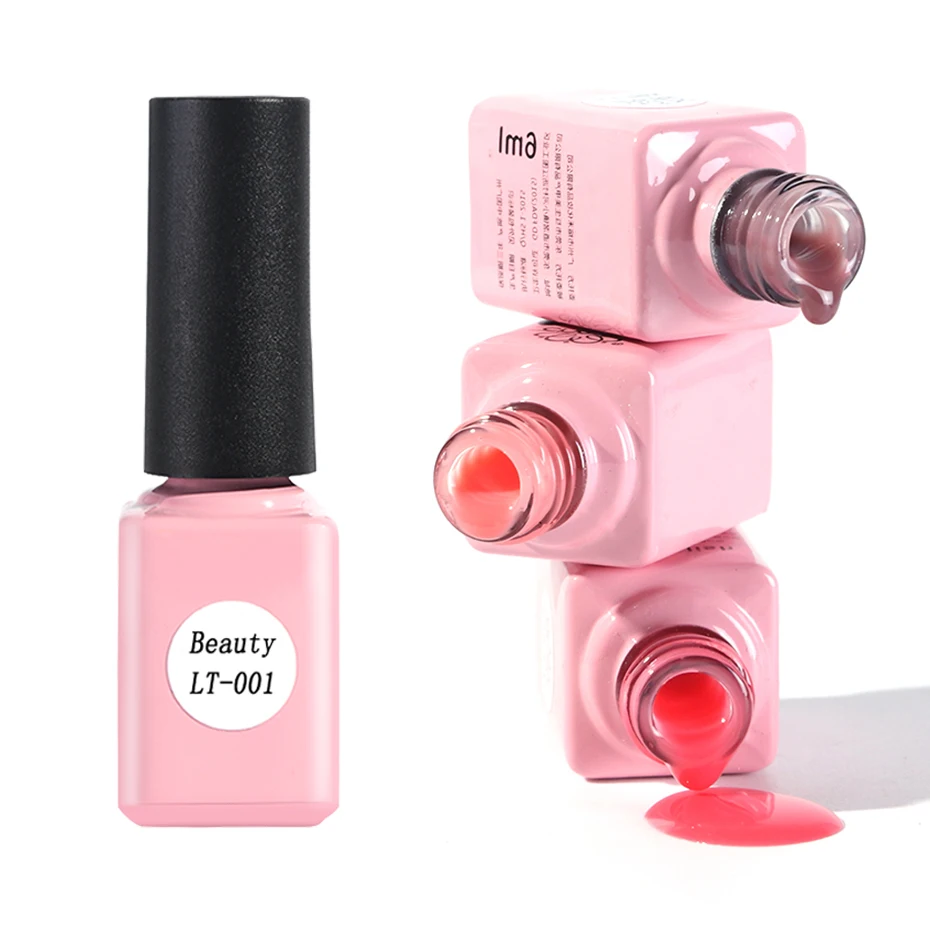 6ml Summer Nail Polish White Base Pink Brown UV Gel Varnish Soak Off Lacquer Nail Art Manicure Long Lasting Top Coat LELT01-06