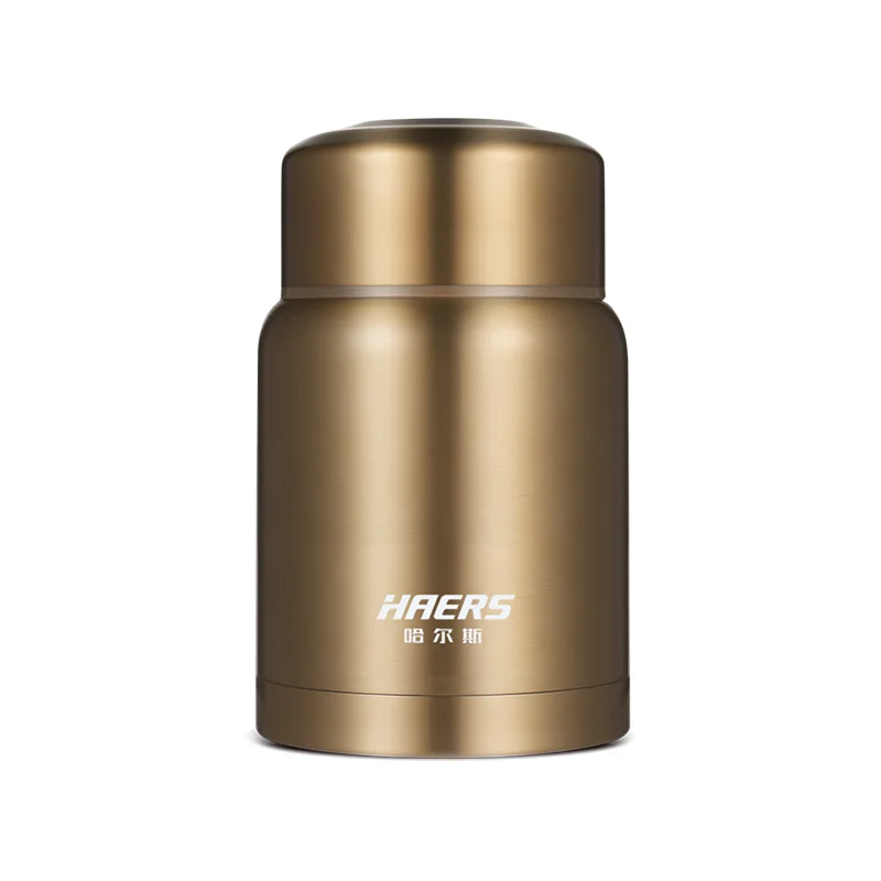 Haers 850 мл пищевой термос BPA Бесплатно Пищевой 304 из нержавеющей стали термос для еды с контейнерами - Цвет: Champagne