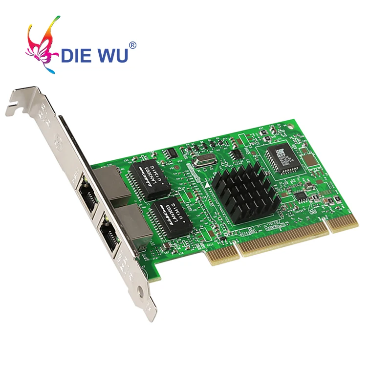 DIEWU PCI 10/100/1000 Мбит/с двойной порт RJ45 1 гигабитный сервер Lan Карта NIC с Intel 82546