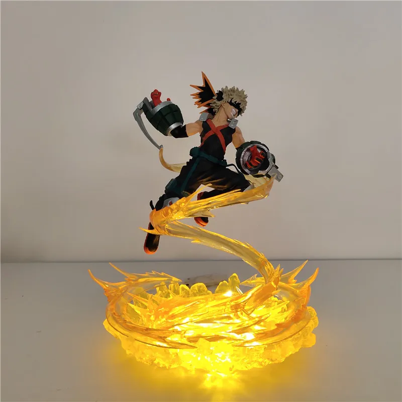 Цвет: желтый My Hero Academy Figure Bakugou Katsuki VS Midoriya Izuku DIY Модель светодиодный светильник фигурки Аниме Boku no Hero Academy Toys - Цвет: Цвет: желтый