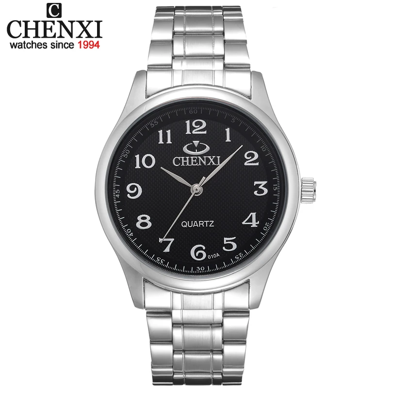 

Sale Relojes free shipping for men Black and White dial silver bracelet classic watches men CHENXI CX-010A men full steel watch