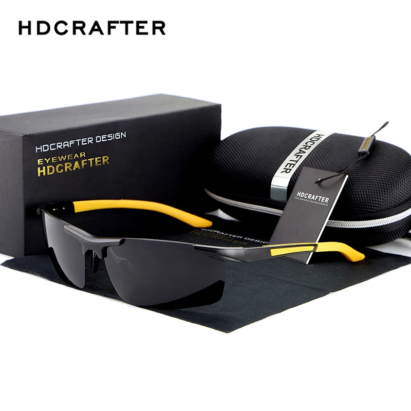 Мужские солнцезащитные очки HDCRAFTER поляризационные из алюминиево магниевого
