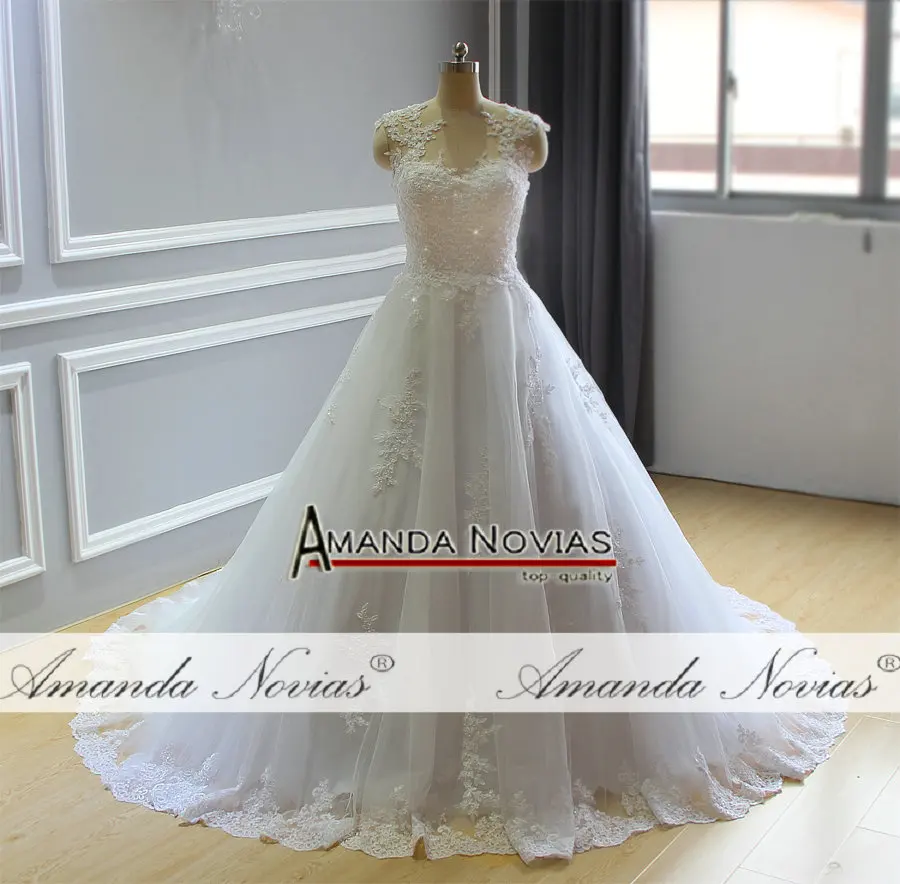 Amanda Novias Новое поступление ТРАПЕЦИЕВИДНОЕ кружевное свадебное платье NS3368