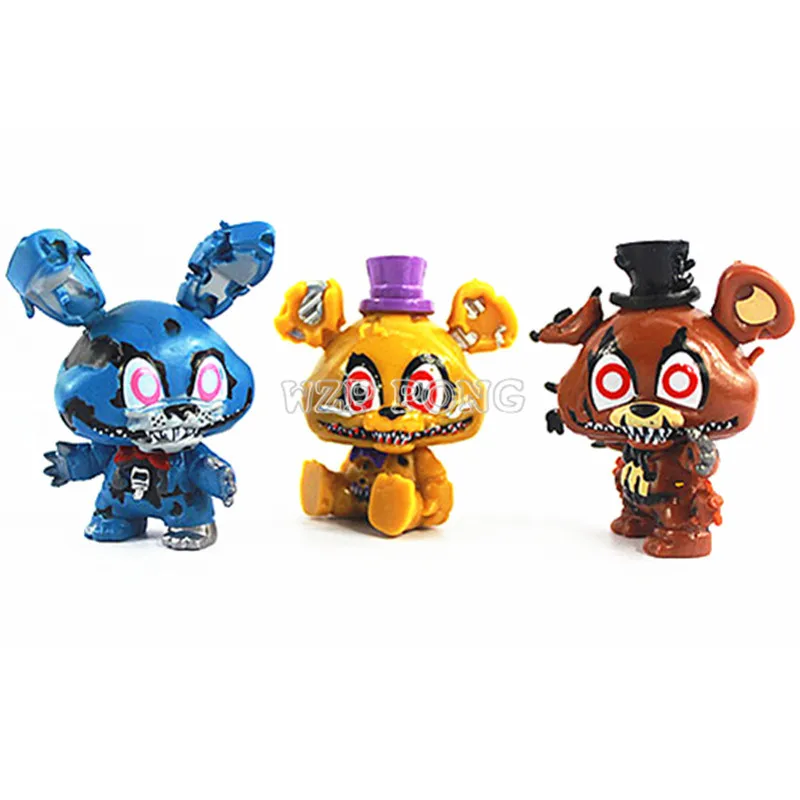 8 шт./компл. 6 5 см Игра Пять Ночей Полуночный игрушечный медведь FNAF экшн фигурка Foxy
