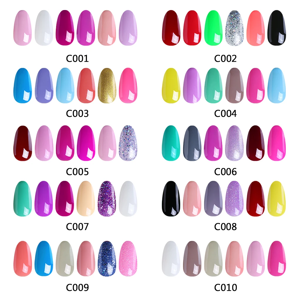 HNM 6pcs/set Nail Art Pure Color 8ML Gel Varnish Sets Nail Polish Kit Manicure UV Gel Lucky Gel Varnish Lacquer DIY For Nail Kit