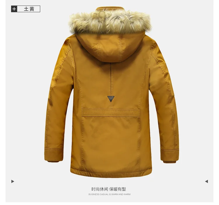 Мужские зимние парки с меховым воротником и капюшоном новая модная теплая