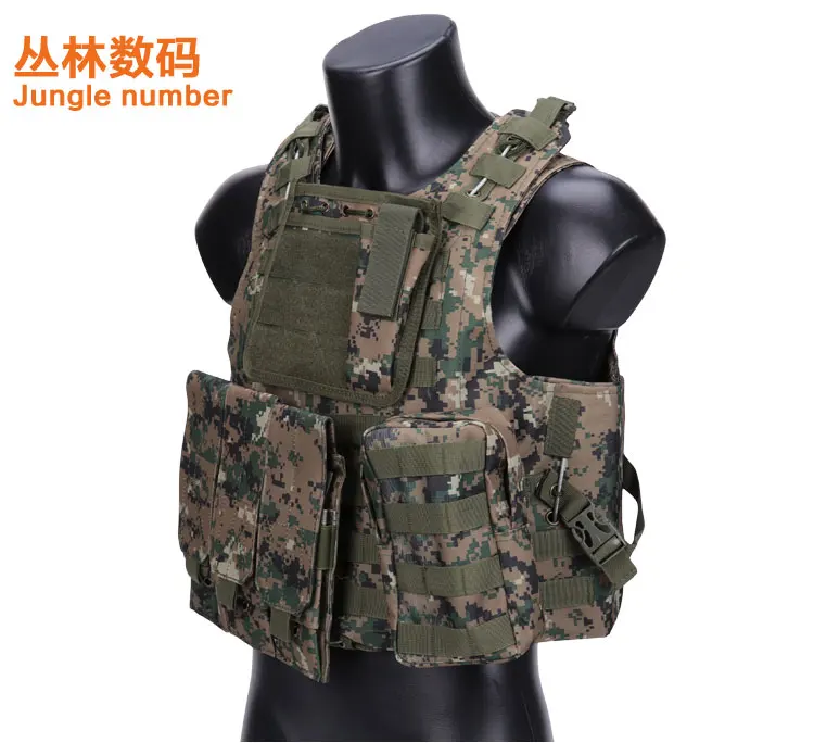 Быстросъемный военный модульный Тактический Жилет Molle CIRAS, штурмовой жилет, боевые жилеты для страйкбола, включает в себя чехол и сумку для аксессуаров - Цвет: Digital Woodland