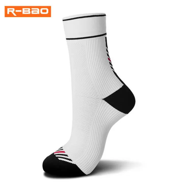 white R-BAO 1 пара профессиональные велосипедные носки мужские и женские спортивные велосипедные носки мужские велосипедные носки chaussette cyclisme 4 цвета - Цвет: white
