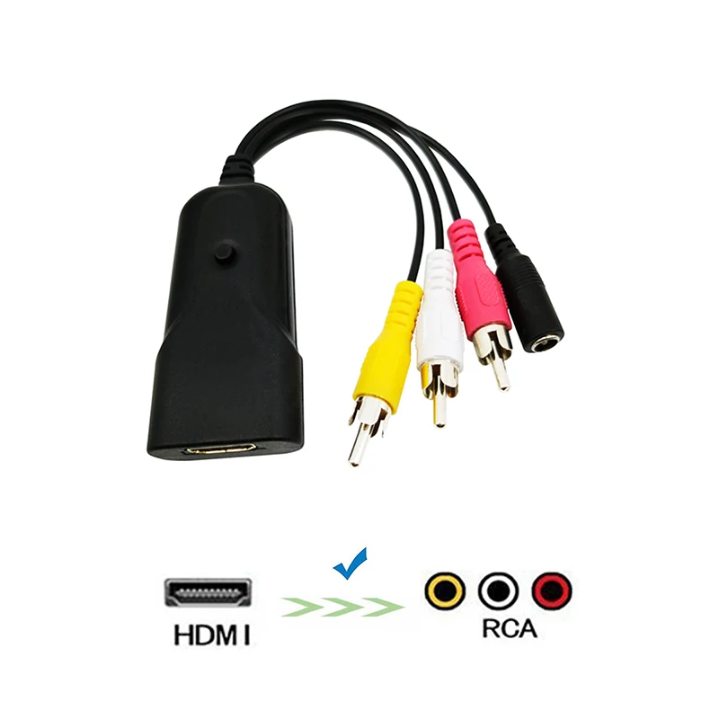 HD 1080P HDMI в AV/RCA CVBS видео кабель адаптер HDMI2AV конвертер коробка для PS4 игровая