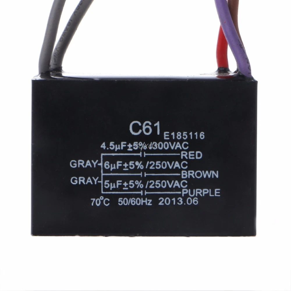 CBB61 электрическое силовое реле соединительный конденсатор 4 5 мкФ + 6 250V проводов
