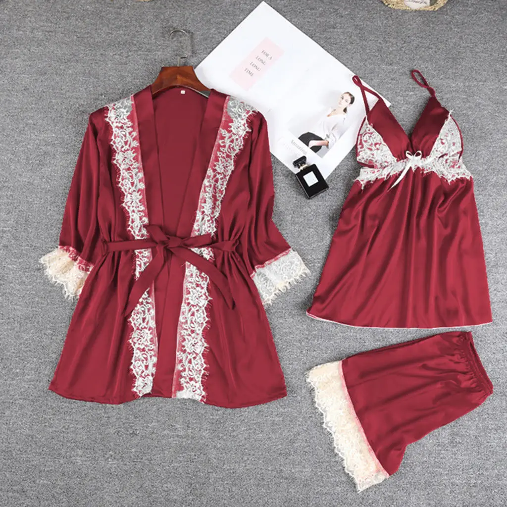 2018 новый стиль женское атласное кружевное нижнее белье Babydoll Нижнее Шорты Топы