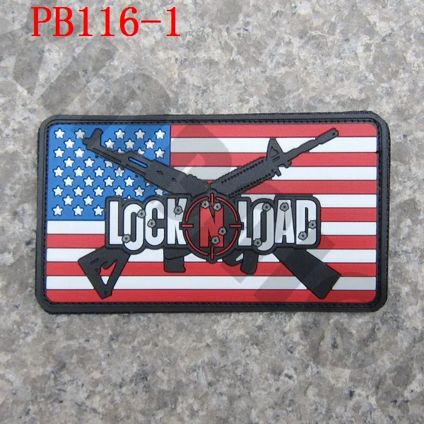 

3D PVC patch USA American Flag Tactics Lock On Morale