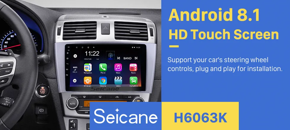 Seicane gps мультимедийный плеер радио для 2009 2010 2011 2012 2013 Toyota AVENSIS 9 дюймов 8-core Android 8,1 2Din головное устройство