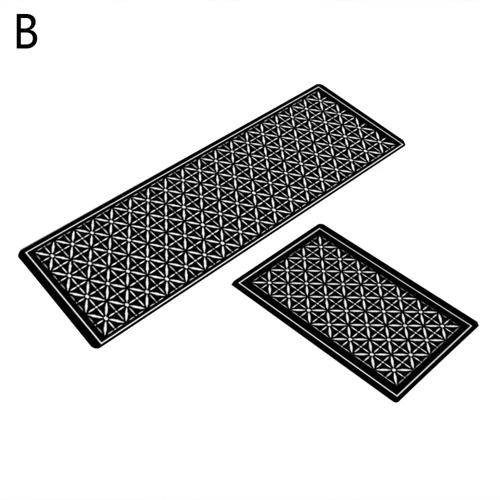 

2 Pieces Microfiber Non-Slip Soft Kitchen Mat Bath Rug Doormat Runner Carpet Set Bathroom Carpet