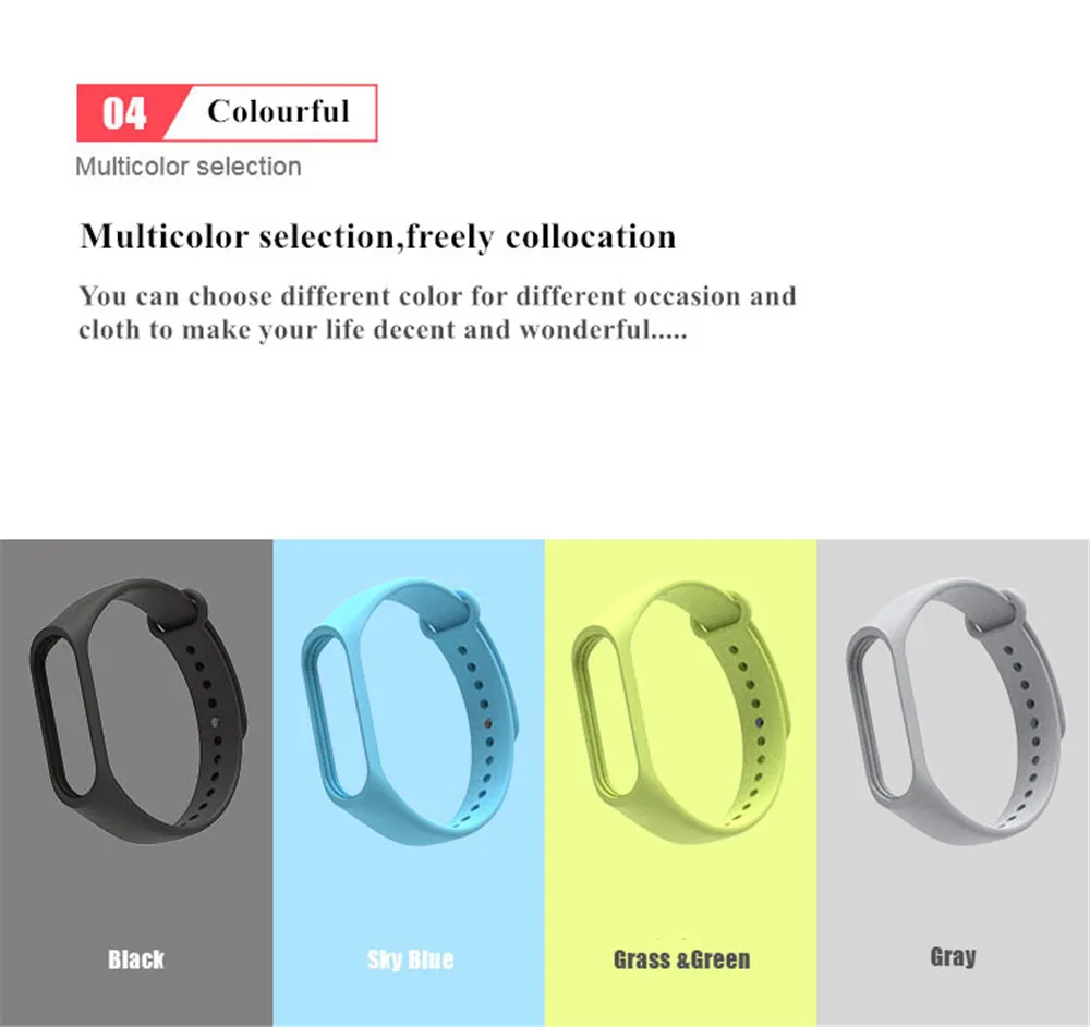 Силиконовый ремешок для xiaomi band 3 браслета Xiaomi Mi Band цветной mi 3|Смарт-аксессуары| |