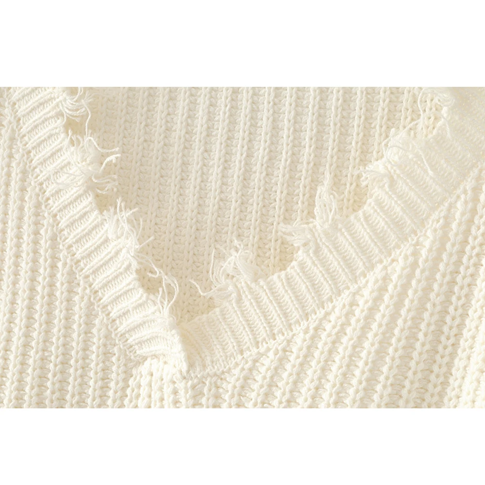 Autumn Winter Sweater Women 2019 V Neck Solid Warm Oversized Long Sleeve Casual Pullover Loose Tassel Knitted Sweaters | Женская одежда
