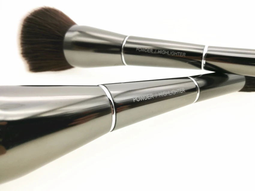 Sylyne 2 in 1 bronze& glow contour brush double-ended mega powder and highlighter blusher kabuki face makeup brushes