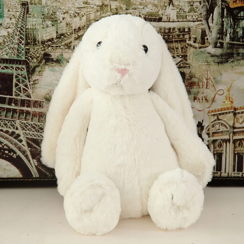 white 30-40 см длинные уши Bonbon кролик плюшевые игрушки расслабляющие игрушки для детей игрушки животных Детские спящие мате подарок на год для девочек - Цвет: white