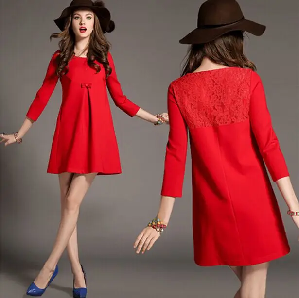 Elegant Red Fashion Cotton Mini Dress 