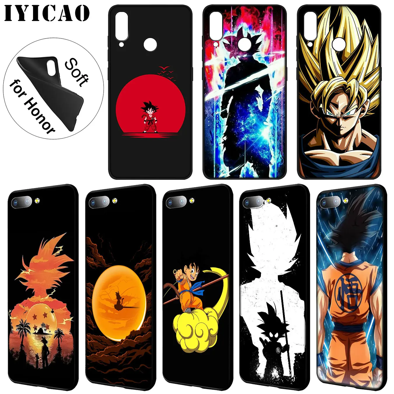 Мягкий чехол IYICAO Dragon Ball Son Goku DragonBall z для Huawei Y9 Y7 Y6 Prime 2019 Honor 20 8C 8X 8 9 9X 10 Lite 7C 7X 7A Pro |