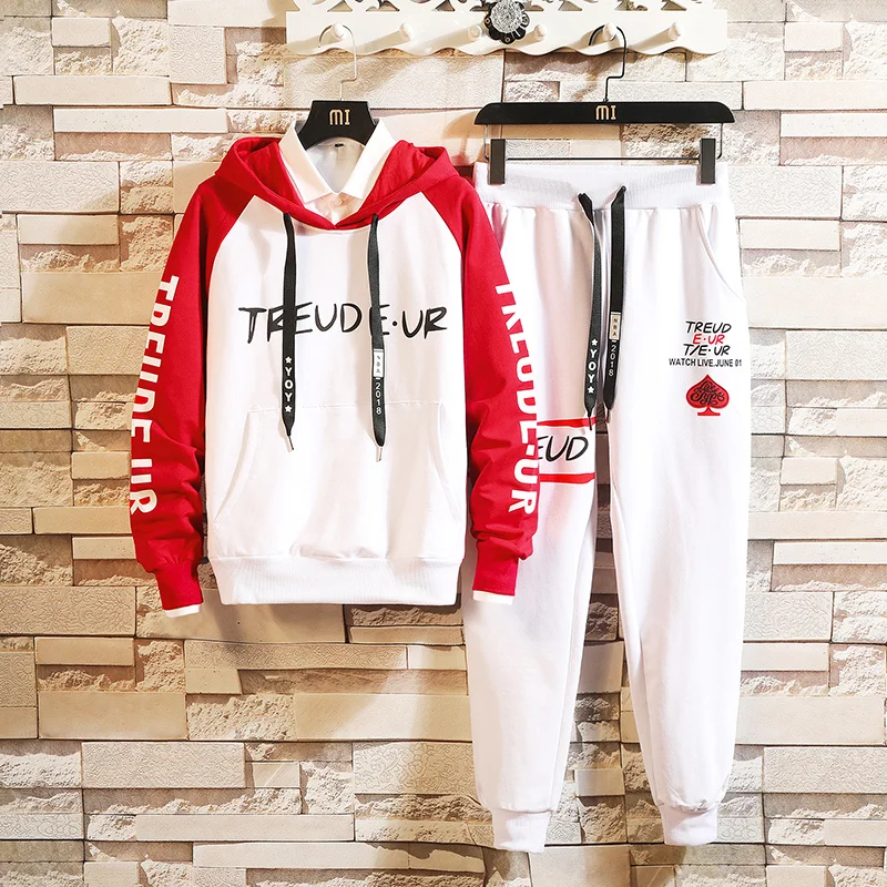 Мужской спортивный костюм в стиле хип-хоп весенне-осенний брендовый комплект из 2