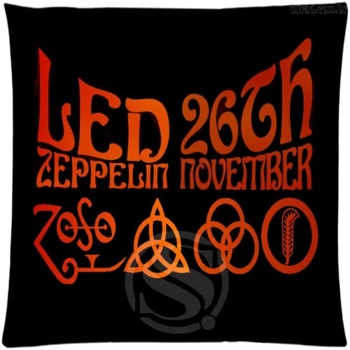 Пользовательские Led Zeppelin рок группа подушки наволочки 3" x 35" одна сторона LU-013 - Цвет: Черный