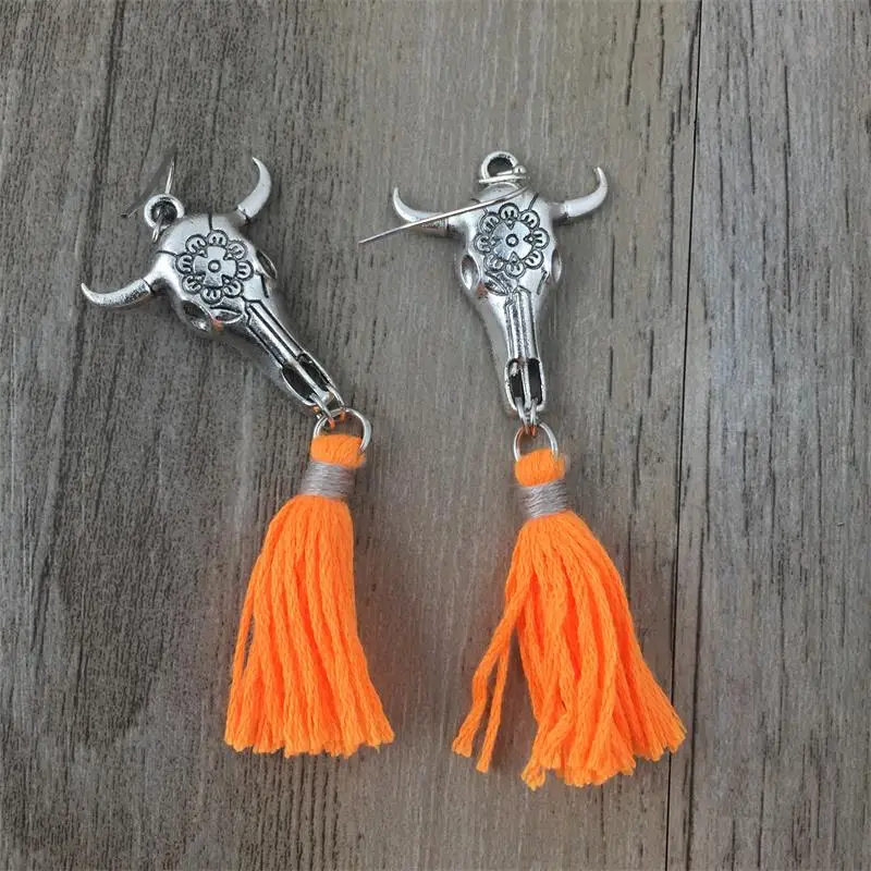 НОВЫЕ антикварные серебряные висячие серьги с хлопковой кисточкой в этническом