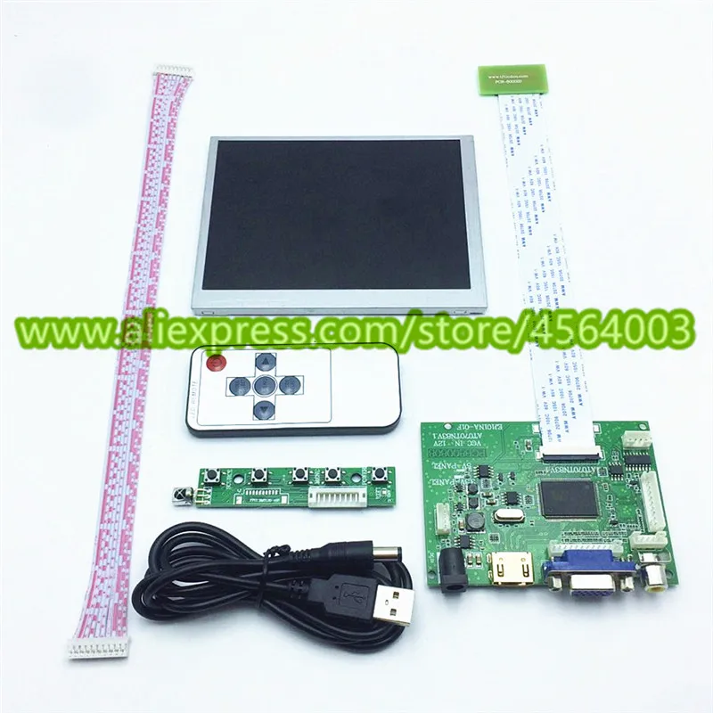 

Square 4:3 LCD display 5.6"inch AT056TN52 AT056TN53 V.1 LCDs controller driver board HDMI VGA 2AV monitor for Raspberry pie