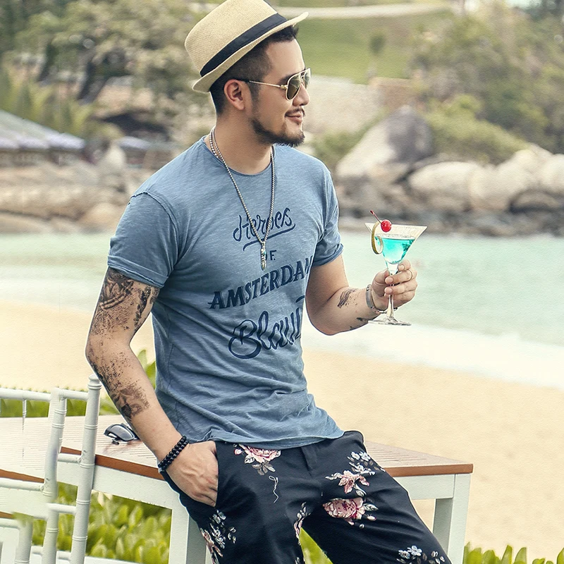 Новое поступление 2019 Мужская футболка повседневные быстросохнущие облегающие