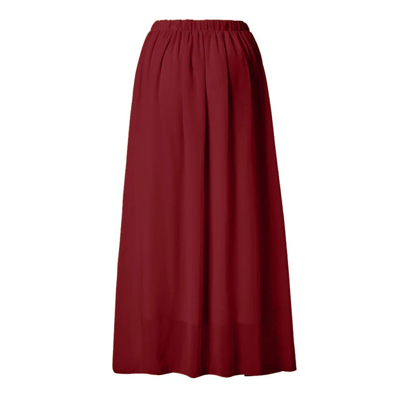 Ladies Stylish Casual Solid Color Long Chiffon Swing High Waist Summer Boho Sexy | Женская одежда