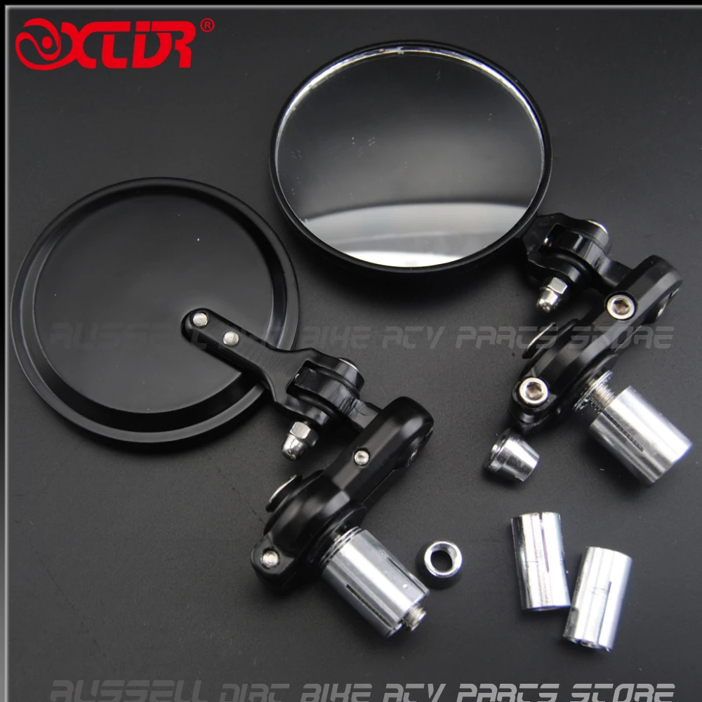 Мотоциклетные зеркала заднего вида 3 дюйма черные с ручкой 7/8 | Автомобили и