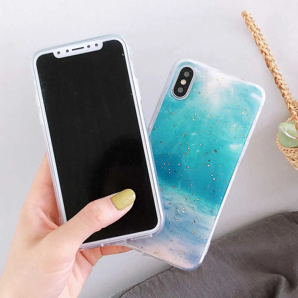 Чехол Boucho из цветной золотой фольги для iphone XS MAX XR X 6S 7 8 Plus модные чехлы с