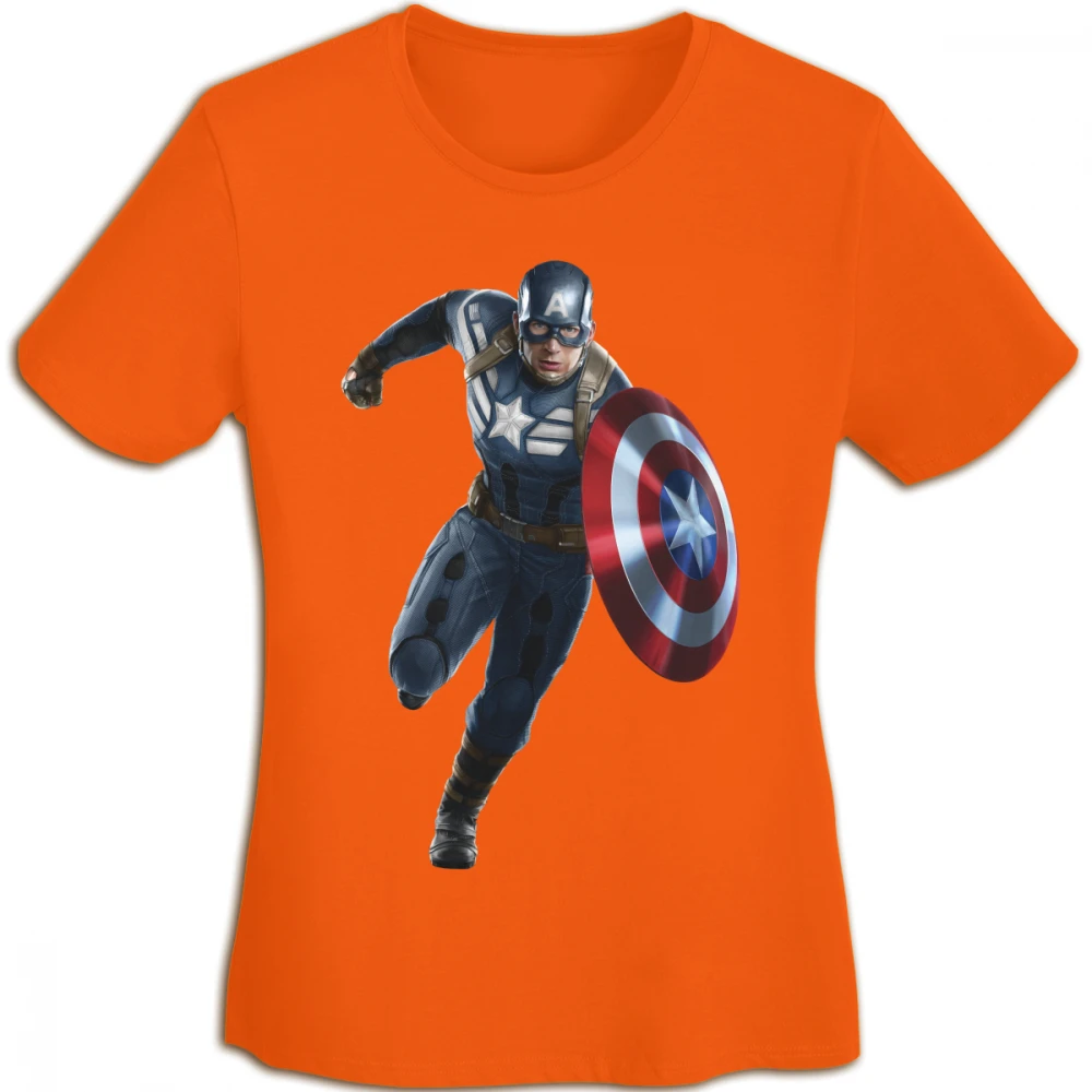 Custom Painted Inkjet Printing DIY Pattern-Captain America Male Female T-shirts 3D Printed Short Sleeve Clothing Women Tops 2018 | Женская