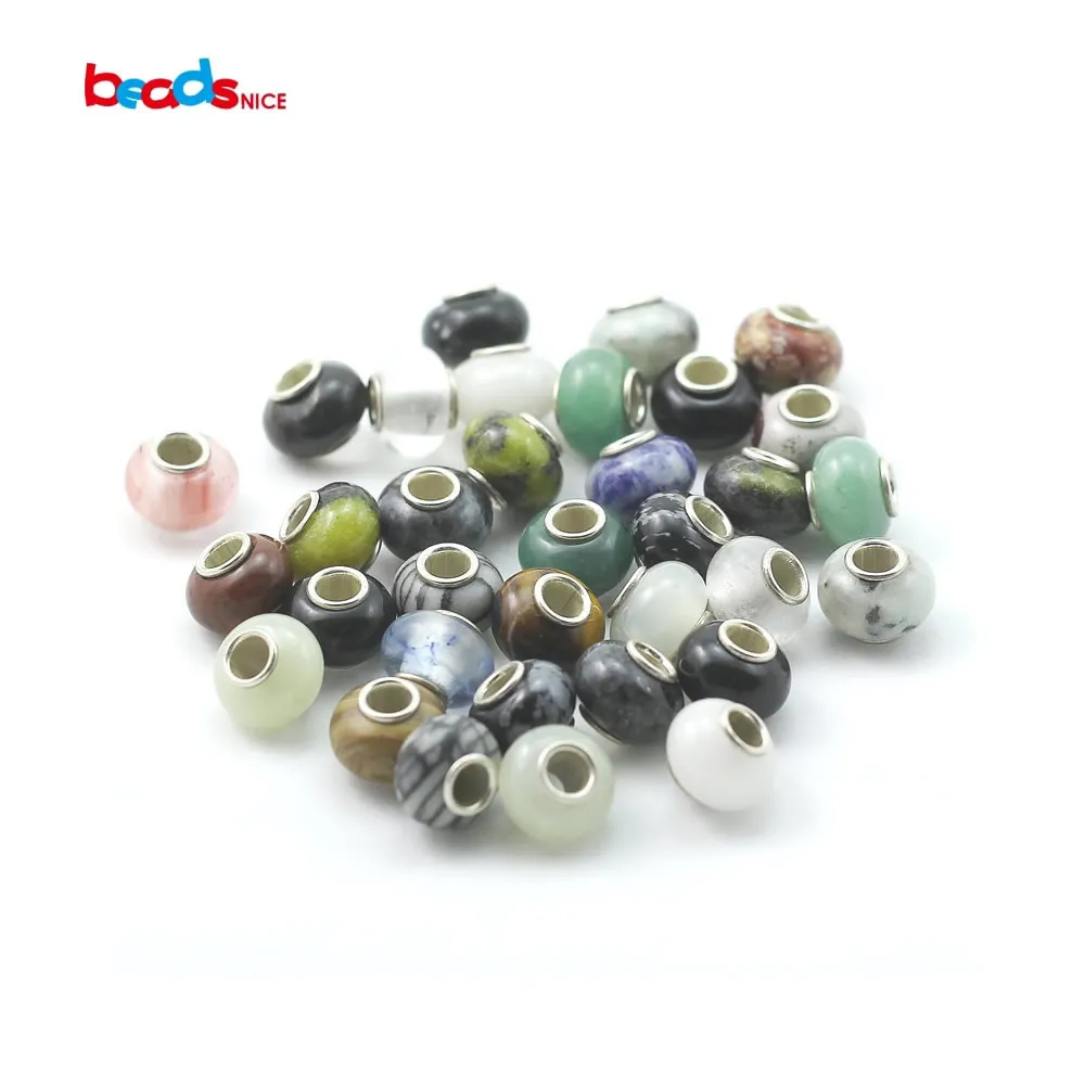 Beadsnice Стерлинговое Серебро 925 Круглые бусины для изготовления ювелирных изделий