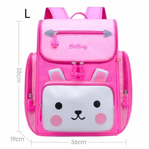 L rose rabbit Милый школьный рюкзак принцессы с кроликом из мультфильма для девочек, 2 размера, школьные сумки для начальной школы, детские рюкзаки для путешествий, mochila escolar - Цвет: L rose rabbit